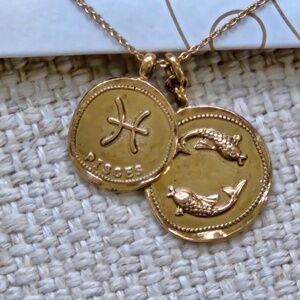 URBAN OUTFITTERS Astrological Gold Necklace PICES